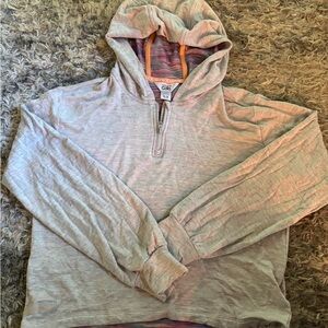 Athleta Gray Hoodie with Multicolor Lining - like new!